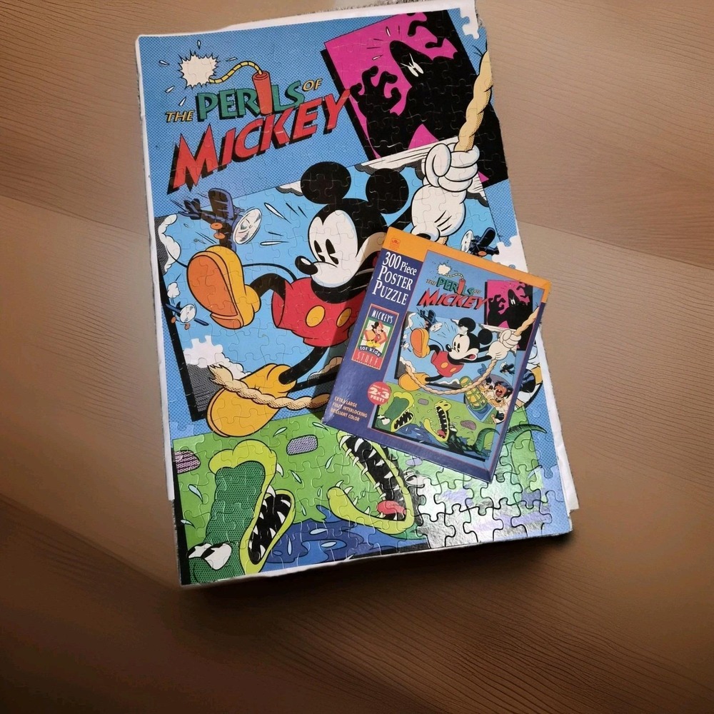 RARE 90s Disney "The Perils of Mickey" Puzzle Missing 3 Pieces Comic